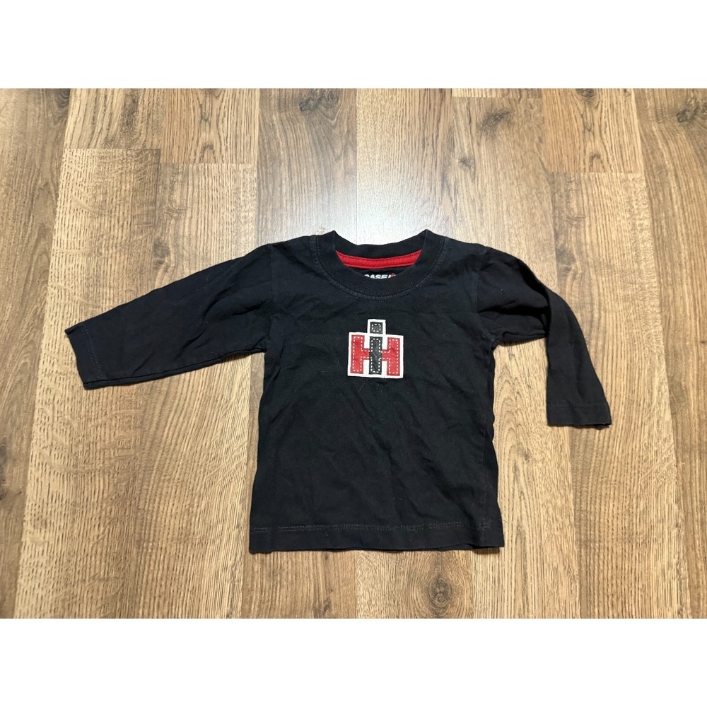 CASE IH Shirt, Infant Size 6M, Black White Red, Long Sleeve Shirt